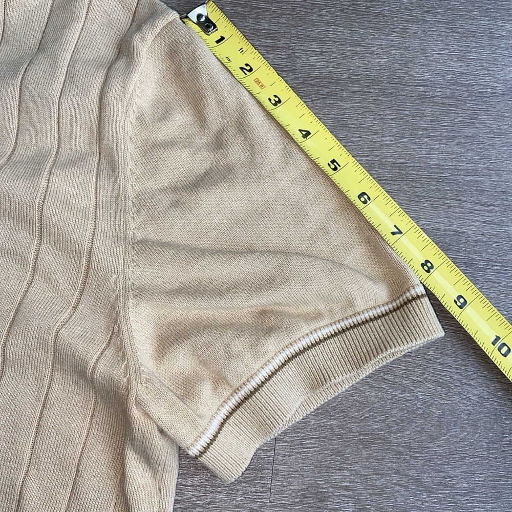 Ben Sherman Vertical Ribbed Cream Beige Knitted Polo W Pocket Size Medium 1372‎ - Picture 8 of 8
